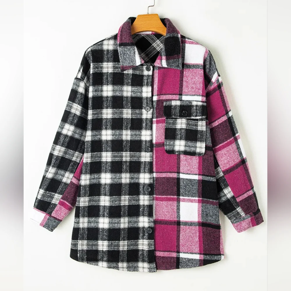 Blushing Nights Plaid Shacket